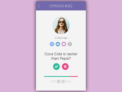 Daily UI, Week Two, Day 6 - Opinion clean light no opinion pastel pink question violet yes