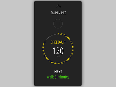 Daily UI, Week Two, Day 7 - Countdown countdown flat gray green minimalist run sec yellow