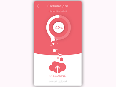 Daily UI, Week Three, Day 3 - Upload File arrow circle clean light material percent pink upload