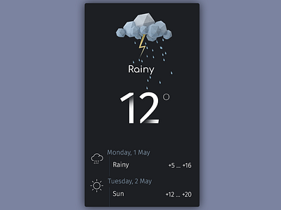 Daily UI, Week Seven, Day 2 - Weather screen