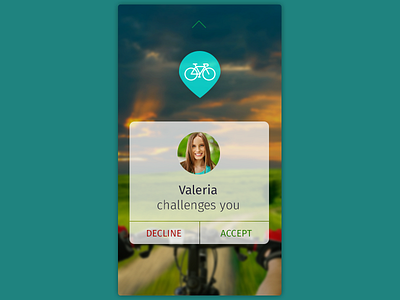 Daily UI, Week Seven, Day 5 - Challenge Pop Up bicycle challenge green icon pop up