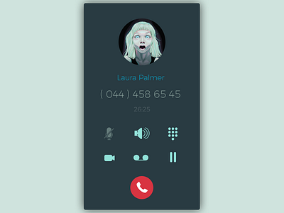 Daily UI, Week Eight, Day 6 - Call Screen call girl green icon light screen