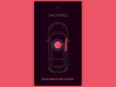 Daily UI, Week Nine, Day 7 - Car Control alert car control door pink silhouette violet