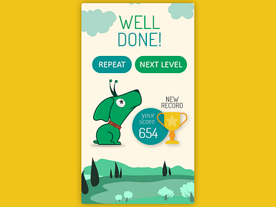 Daily UI, Week Ten, Day 3 - Green Dog Shot dog game green joke record win yellow