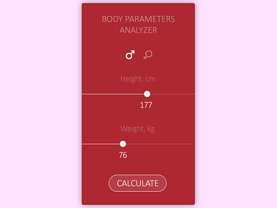 Daily UI, Week Eleven, Day 2 - Weight Calculator calculator height red weight white