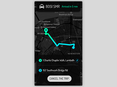 Daily UI, Week Eleven, Day 4 - Taxi Order number order path point taxi