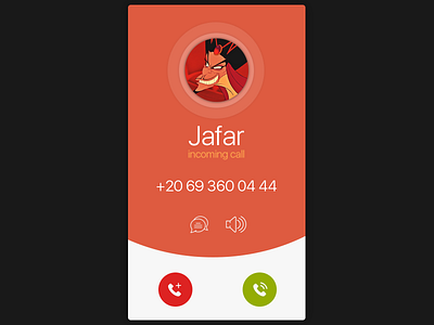 Daily UI, Week Eleven, Day 6 - Incoming Call answer call decline green incoming number orange red