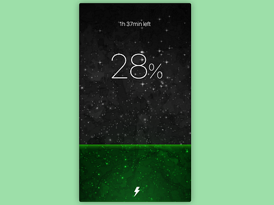 Daily UI, Week Twelve, Day 2 - Charging charge gray green percent simple ui