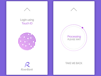 Daily UI, Week Twelve, Day 4 - Touch ID arrow bank circle finger print id pink touch violet