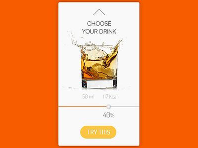 Daily UI, Week Twelve, Day 6 - Choose Drink drink line orange select yellow