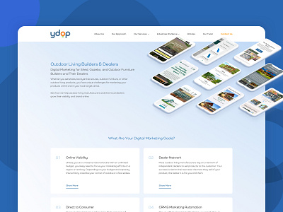 Agency Industries Served Page landing page ui ux vector web design website