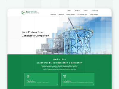 Manufacturing Website Design blueprint grid layout hero homepage icon industrial landing page ui ux web web design wordpress