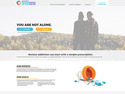 Opioid Awareness Landing page drug addiction landing page ui ux web design