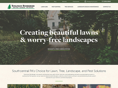 WIP: Landscaping & Lawn Care Homepage hero homepage landscaping ui ux web design wordpress