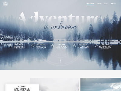 Adventure Travel Landing Page Concept adventure hero landing page map outdoors travel ui website design