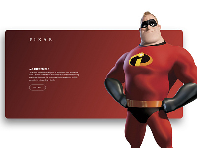 Disney Pixar Character Listing Concept design hero illustration landing page ui ux web design