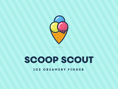 Scoop Scout Logo branding candy creamery finder ice cream ice cream cone illustration location logo logo design sweets