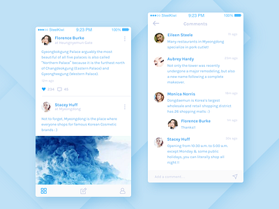 Comments UI blue clean comments design minimal mobile sketch ui ukraine white