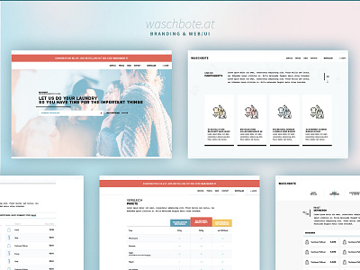WASCHBOTE.AT | Redesign Branding & Web/UI branding illustrations landing page laundry service pricing ui design web design