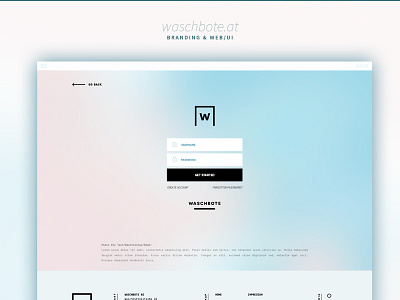 WASCHBOTE.AT | Redesign Branding & Web/UI branding landing page laundry service login sign up ui design web design