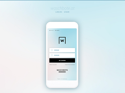 WASCHBOTE.AT | Redesign Branding & Web/UI branding gradient laundry service login mobile ui design web design