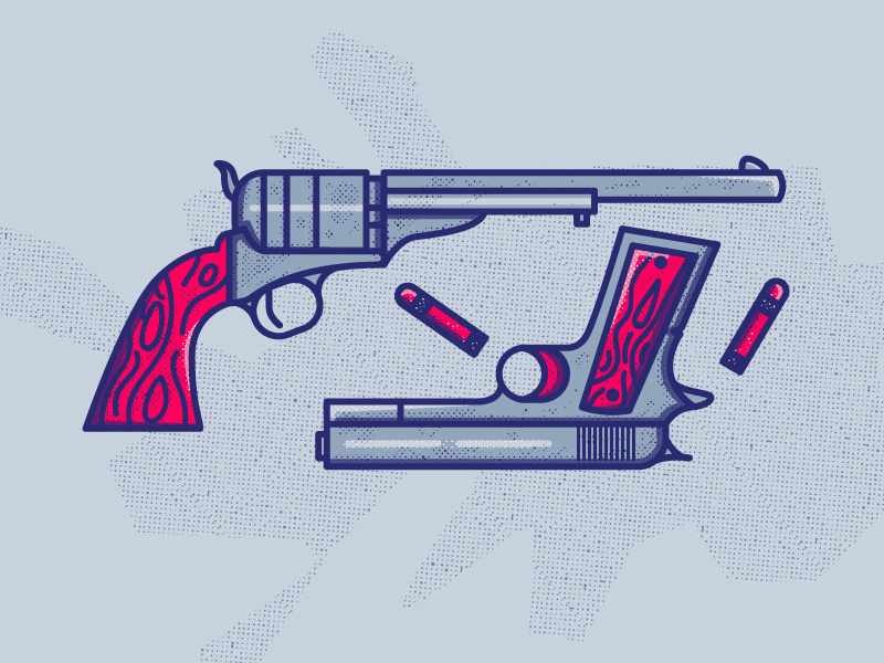 ILLUSTRATION | Supernatural Survival Kit, Vol.02 gun colt winchester supernatural icon line illustration