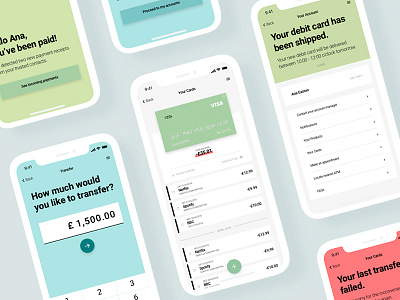 Banking App app app ui design banking flat minimal mobile transfer