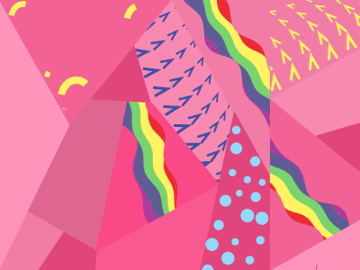 Unicorn Shapes animation loop patchwork pattern rainbow