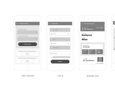 Wireframes for an Airline Company - Stage 01