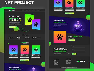 NFTPAWS Website adobe xd blockchain crypto defi design nft nft marketplace nft website inspiration ui ui design ux ux design web design website website ui