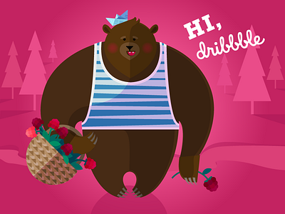 From Siberia with love bear debut dribbble forest russia siberia