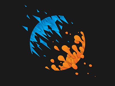 Cyan and Orange illustration vector