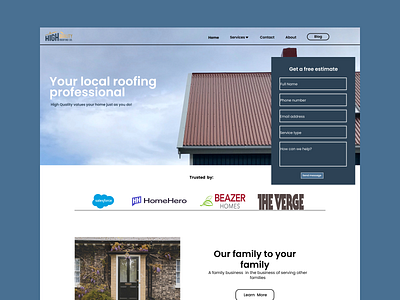 Roofing Company Landing page