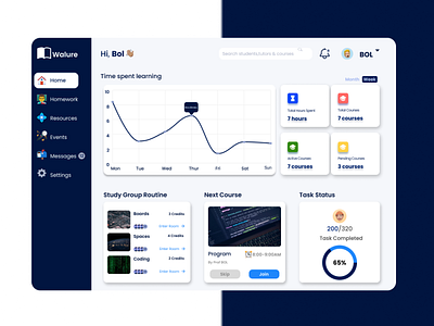 WALURE LEARN design product design ui uiux webapp