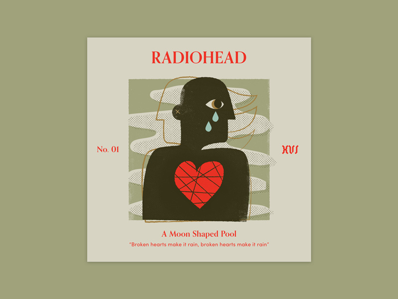 Five Sixteen — Radiohead "A Moon Shaped Pool" album art print offset texture typography series music logo illustration art album