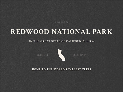 BSDS Design Challenge - National Parks bsds california crimson text national parks redwood texture typography