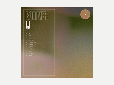 1. Bon Iver - i,i album album art art grit music series texture typography