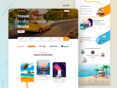 Travel Website design graphic design illustration ui ux