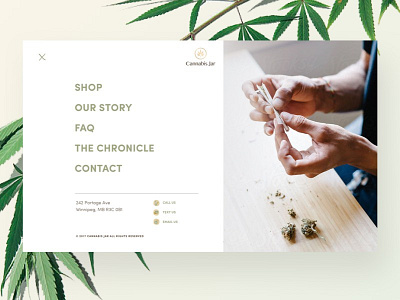 Cannabis Jar – Navigation cannabis menu navigation ui userinterface web website