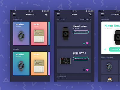 Social Store (Dark Version) app block card ecommerce gradients ios mobile shop store ui