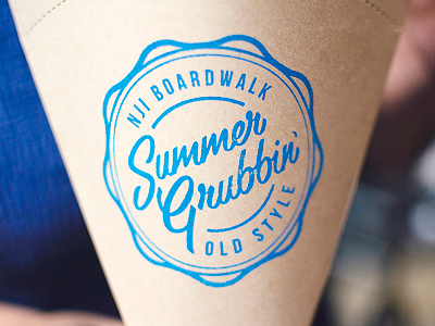 Summer Grubbin' Stamp beach food hand drawn type hand lettering stamp summer typography vintage
