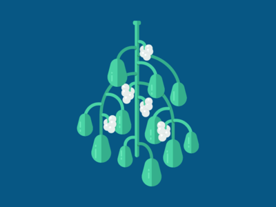 Mistletoe Blue design holidays illustration misletoe plants
