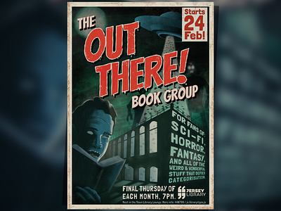 The Out There! Book Group poster affinitydesigner books design horror illustration library poster scifi