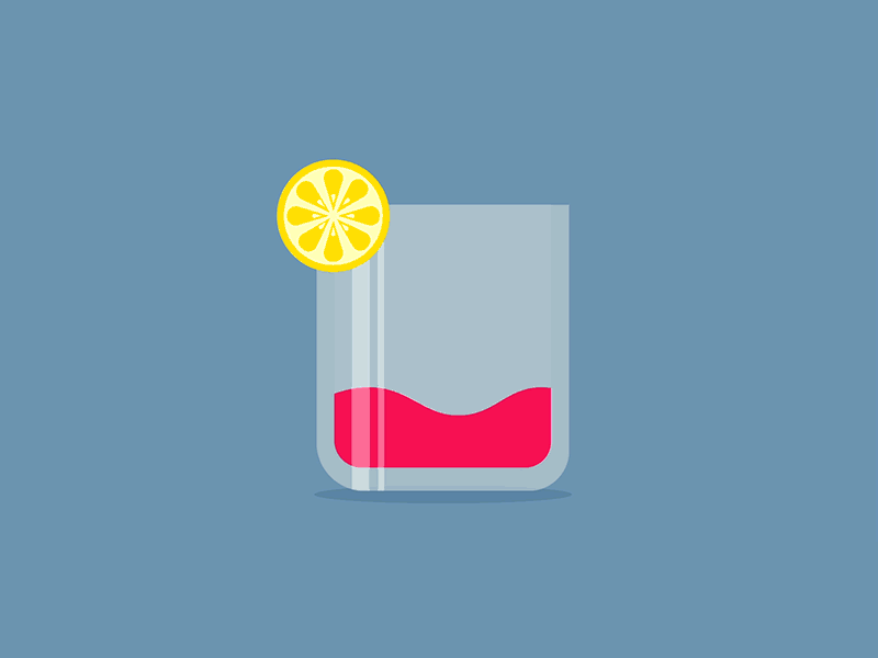 Cheers! 2d ae drink design flat fun icecube illustrator lemon pantone sparks vector