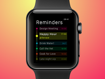Reminders Apple Watch Design apple black gui interface reminders simple ui ux watch