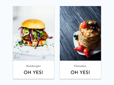 Food Cards avenir cards design food hamburger mobile pancake simple ui ux