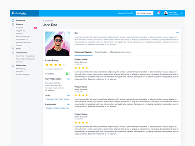 Expert Profile - Customer Reviews customer customer reviews ecommerce expert mobile profile reviews shopify storetasker ui uiux ux web web app webapp