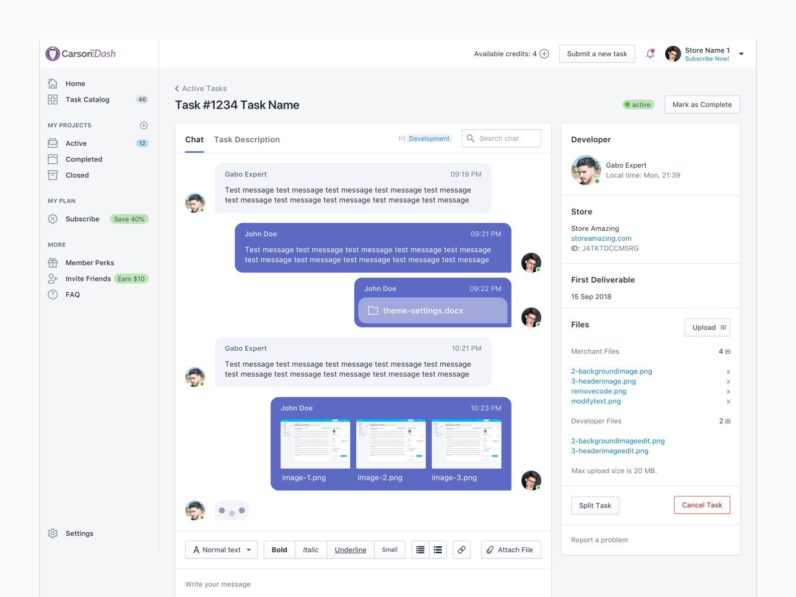 Web App Active Task Chat By Gercek Armagan On Dribbble