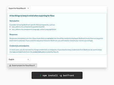 Botfront Export for Rasa