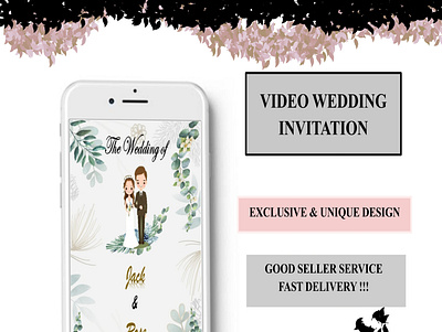 Wedding Invitation - Green animation design graphic design illustration invitation motion graphics vector